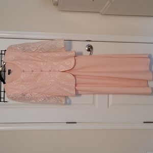Pink 2 pc long dress for wedding, cocktail party or fancy occasion! SIZE 14